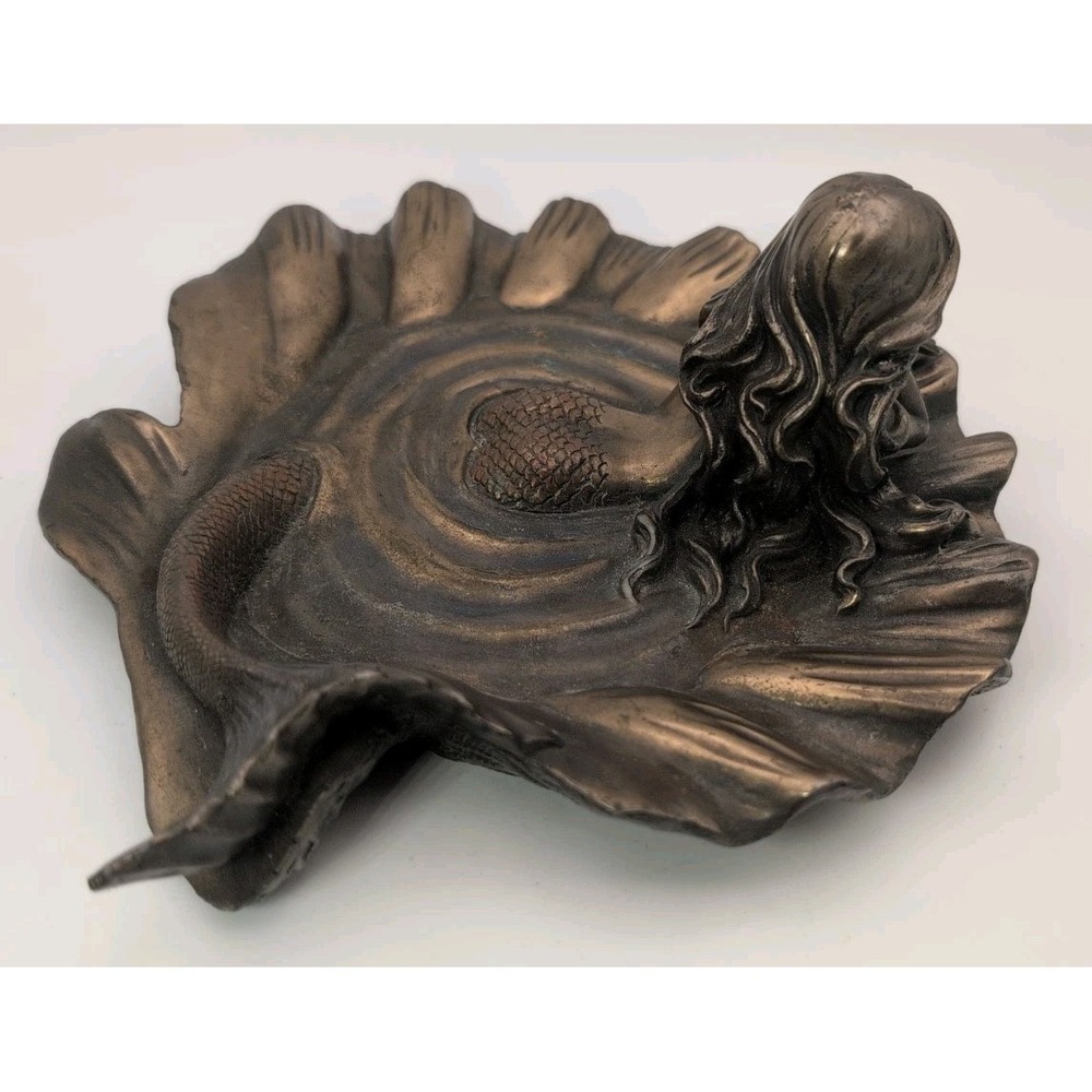 SUMMIT COLLECTION Art Nouveau Mermaid Tray Trinket Dish Vintage Hollywood Vanity - Picture 5 of 6